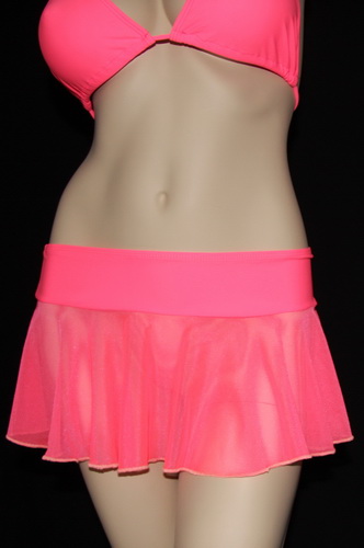 Watermelon mesh mini skirt
